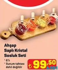 AHŞAP SAPLI KRİSTAL SOSLUK SETİ AHŞAP SAPLI KRİSTAL SOSLUK SETİ